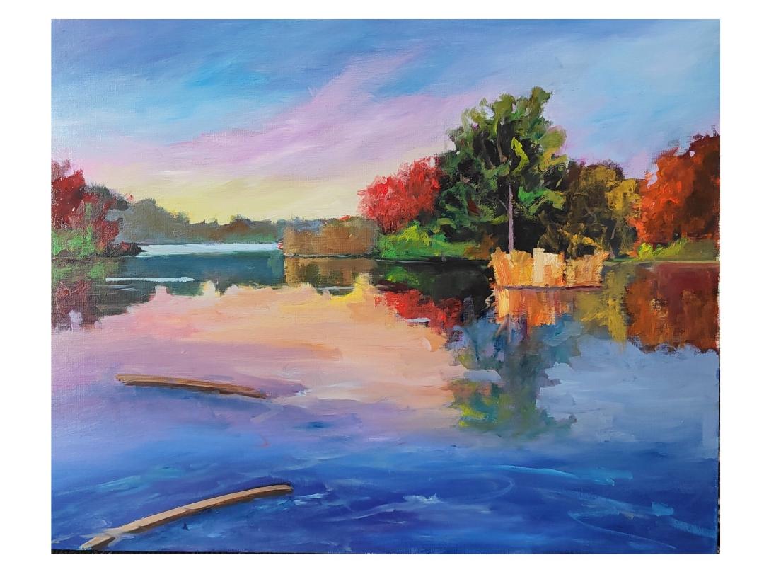 Fall in Prospect Park, original oil painting from the Four Seasons collection
